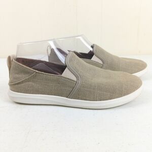 Olukai Women Haleiwa Olona Slip On Sneakers Size 7.5 Beige Collapsible Back